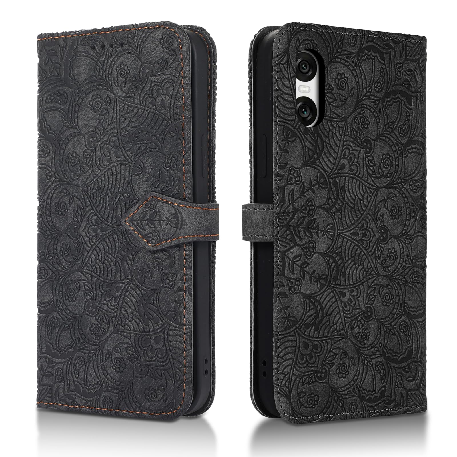 Succtopy Sony Xperia 10 VI 5G Case - Wallet in Premium PU Leather, Protective Cover with Stand, Card Slots and Magnetic Closure - Black — image 1