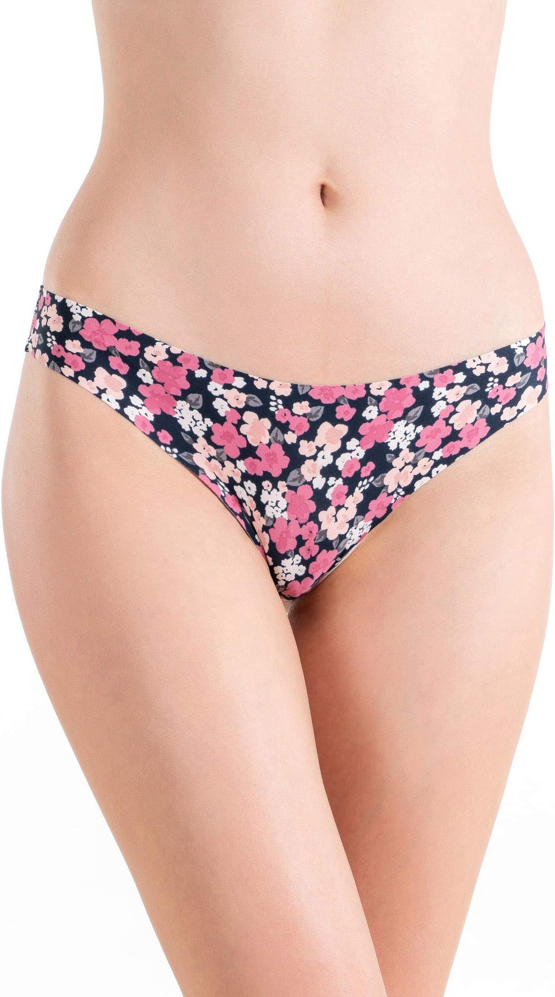 Alyce Ives Intimates Seamless Womens Thongs, No Show Laser Cut Thong- 12 Pack