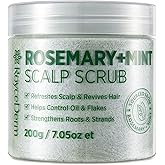 Roycederm Rosemary Mint Scalp Scrub, Clarifying Scalp Exfoliator for Build-Up Removal & Refreshing Clean Scalp, Cooling Micro