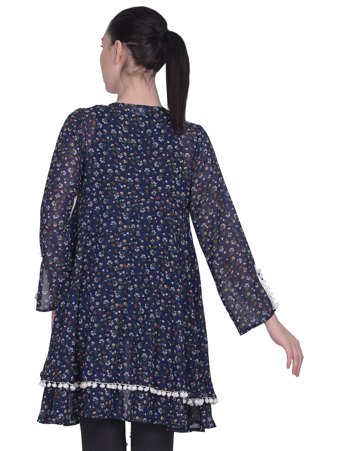 peppytone polyester printed 2 layer umbrella shrug for women