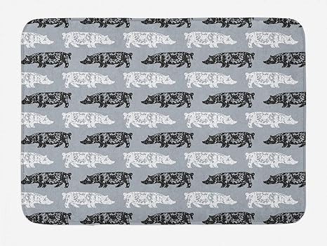 Laglacefond Alfombra de baño de Cerdo Obra de Siluetas de Animales