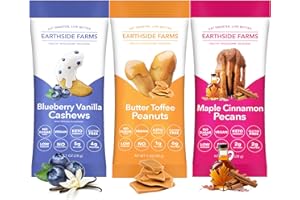 Earthside Farms Keto Nuts - Healthy Trail Mix, 6-Pack Candied Nuts Individual Packs - Candied Pecans, Toffee Peanuts, Flavored Cashews Snack Mix Variety, Healthy Snacks for Adults