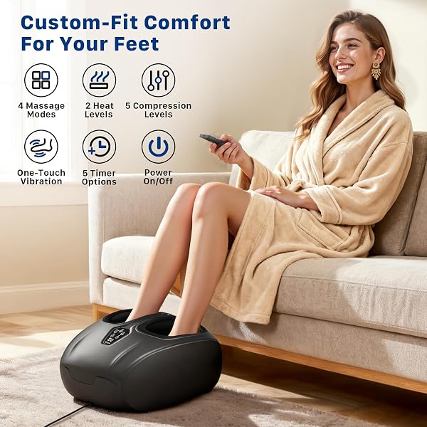 MUSUGY SHIATSU FOOT MASSAGER WITH HEAT : 2026 UPGRADED DEEP KNEADING FOOT MASSAGER MACHINE WITH VIBRATION & COMPRESSION FOR PLANTAR FASCIITIS & NEUROPATHY – RELAX FOR OFFICE HOME USE, BLACK
