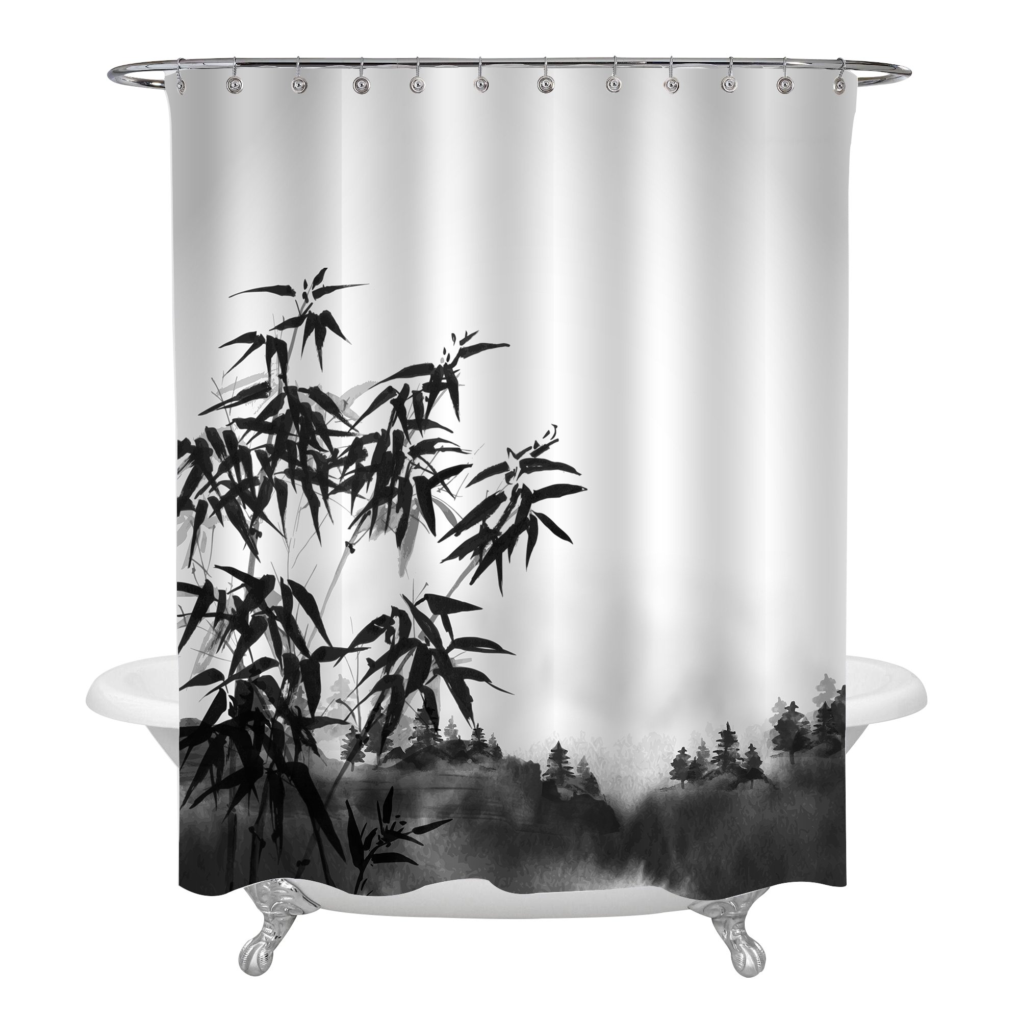 Tgyew Surfboard Shower Curtain Fabric Bathroom Decor Set With