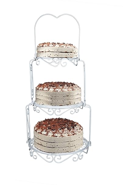achilles Hochzeitstortenständer 3 Etagen, Kuchenetagere, Tortenständer, Kuchenplatte, Etagere, Tiers Cake Stand, 34 cm x 34 c