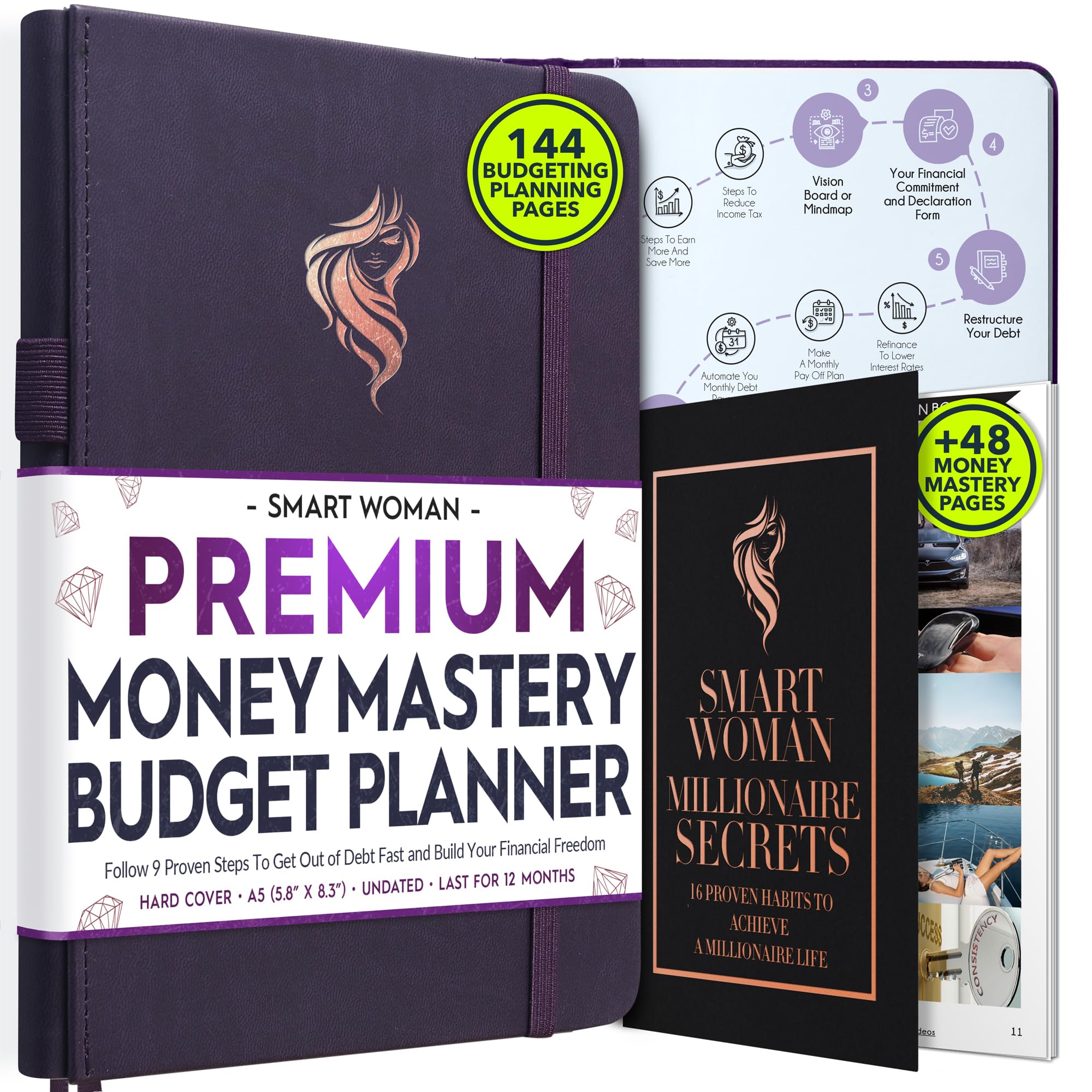 Financial Planner - Monthly Budget Planner & Monthly Bill Organizer | A 12-Month Journey to Financial Freedom | Bill Payment Tracker Organizer, Debt, Expense Tracker & Money Saving with Pockets