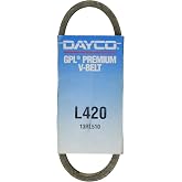 Dayco L420 V-Belts, Black | Replaces 4L200P 2200 6820 4060 J679 T-54 10179 13370 20255 20385 84200 BE115 P4965 04393A 120994 304200 313775 314804.