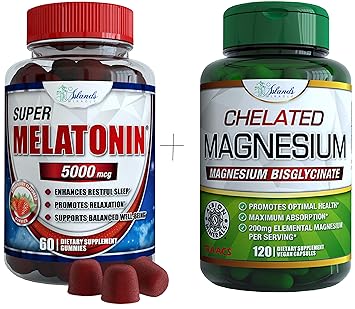Magnesium Glycinate 200mg and Melatonin (Sleep Bundle) 10mg Gummies Ultra Bioavailable Best Chelated Magnesium