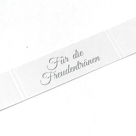 KATINGA Freudentränen Banderolen für die Hochzeit für Taschentücher (Silber geprägt) (50 Stück)