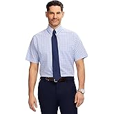 Izod Mens Dress Shirt Regular Fit Short Sleeve All Over Stretch Button Down Collar