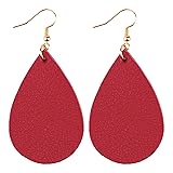 Leather Dangle Earrings Genuine Leather Teardrop