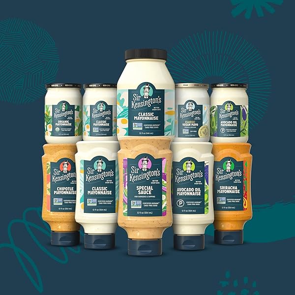 SIR KENSINGTON’S MAYONNAISE CLASSIC MAYO GLUTEN FREE, NON- GMO PROJECT VERIFIED, CERTIFIED HUMANE FREE RANGE EGGS, SHELF-STABLE 12 OZ