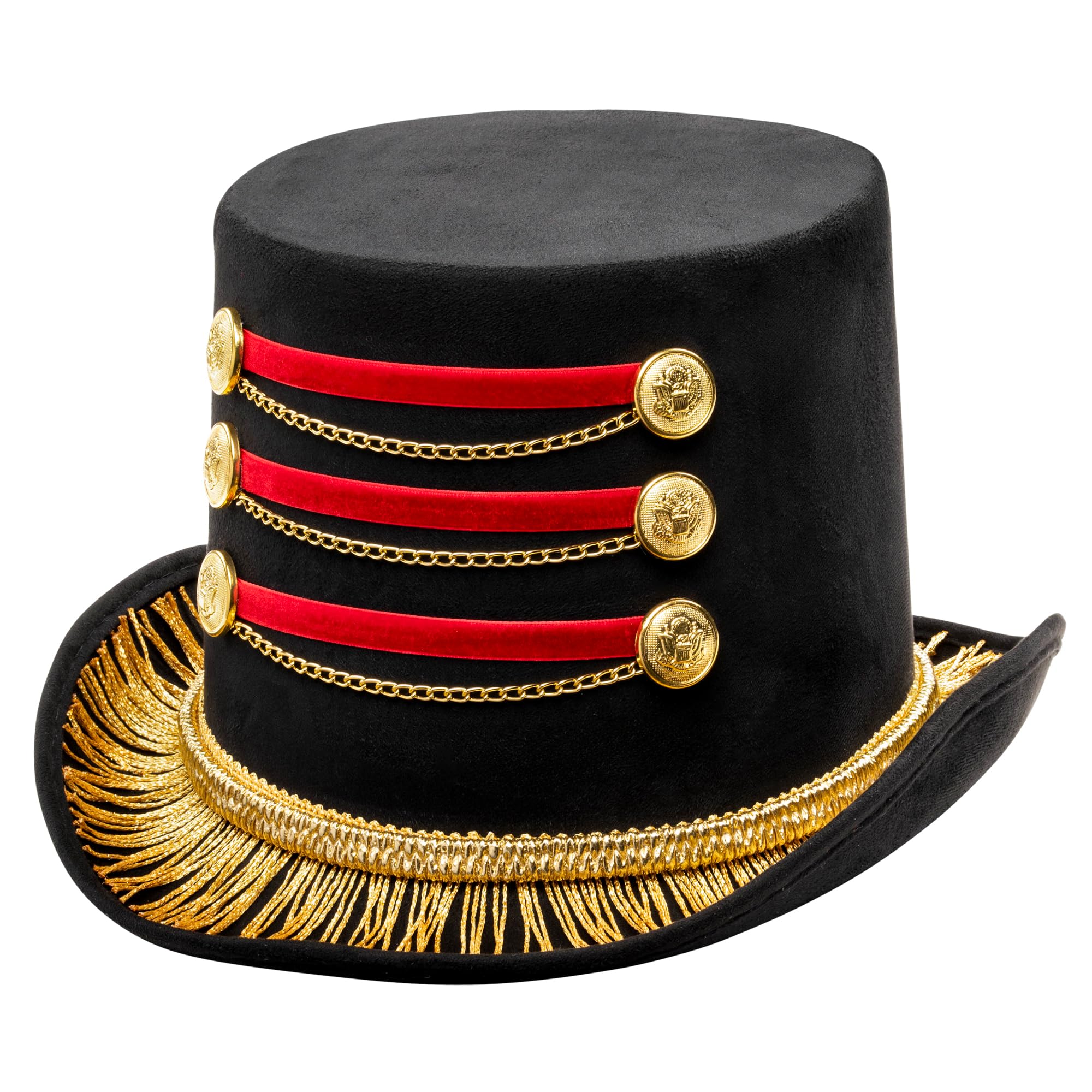 Photo 1 of Dress Up America Ringmaster Hat for Adults - Circus Costume Accessory - Perfect Top Hat for Ring Master Costume Women - Lion Tamer Hat