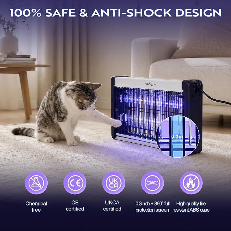Lampe Anti Moustiques, Tue Mouche Eléctrique, Destructeur D' Insectes, Anti Moustique Intérieur, UV LED Piège Insectes Volants: Mouches, Moucherons, Moustiques, Guêpes. (1,5 M Câble)
