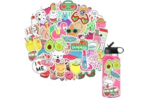 QTL Water Bottle Stickers for Girls Stickers for Teens Girls Kids for Hydroflask Stickers Waterproof Stickers for Girls Hydro Flask Stickers VSCO Girls Stickers Packs 50Pcs