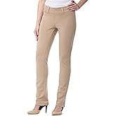 Fishers Finery Women's Ecofabric Ponte Stretch Slim Straight Leg Dress Pant - Pull On New and Improved Fit