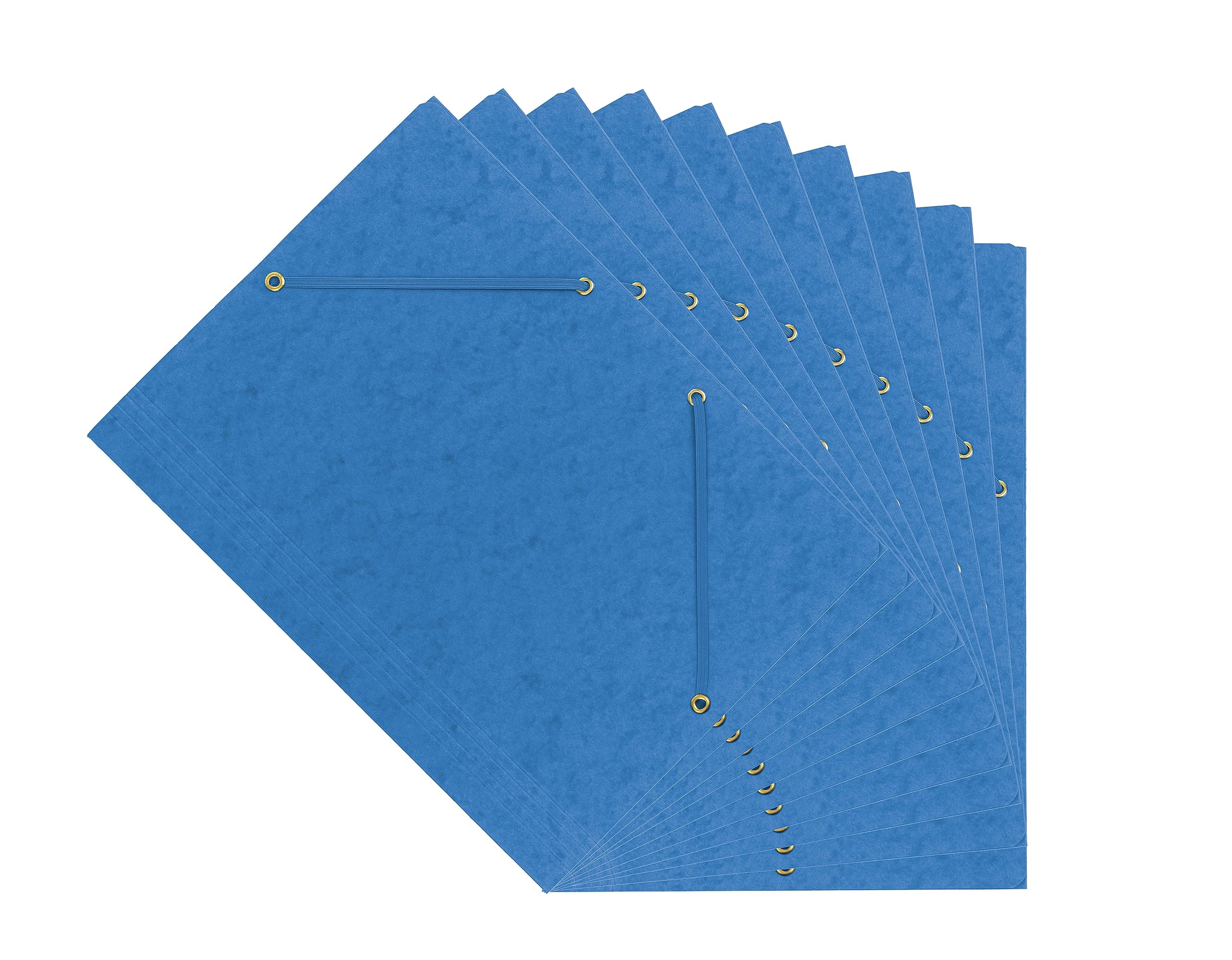 Interdruk - Elasticated File Folder A4 - Colorspan 3-Flap Folder - Pressboard - Blue (10-Pack)