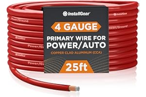 InstallGear 4 Gauge CAA Wire - 25ft Automotive Power & Ground Cable for Car Amplifier, Speaker, RV, Welding