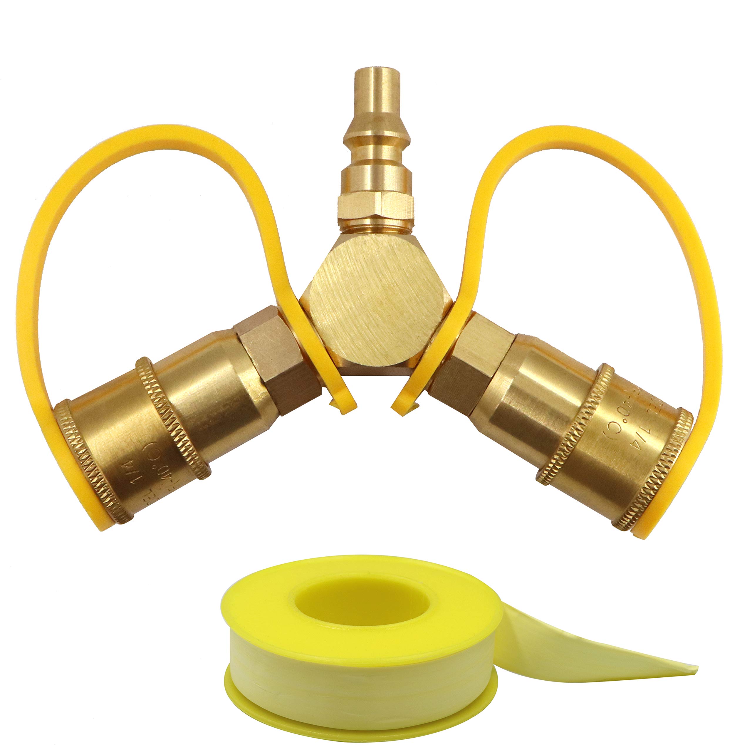 Buy MONKEMON 1/4'' RV Propane Quick Connect Y Splitter Adapter for RV