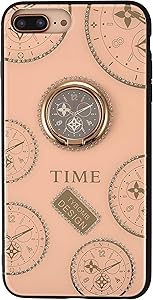 iPhone 7Plus 8Plus Rhinestone Case,Awin Luxurious Original Clock Watch Time Women Girls Soft TPU Shiny Rhinestone Case with Kickstand Ring for iPhone 6Plus 6S Plus 7Plus 8Plus (Rose Gold)