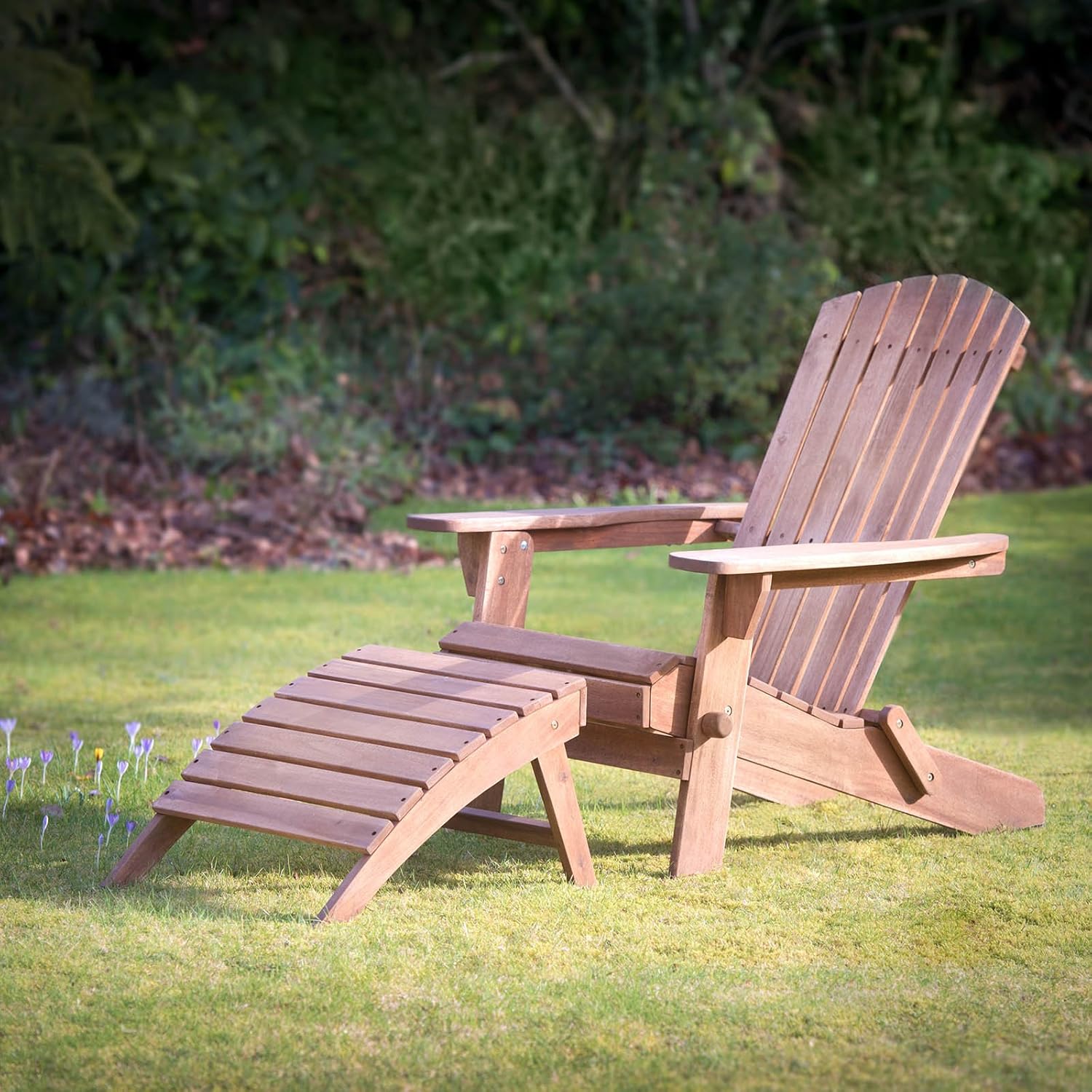 Plant Theatre Adirondack Folding Hardwood Footstool : Garden & Outdoor