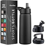 Triple-Insulated Stainless Steel Water Bottle with Straw Lid - Flip-Top Lid - Wide-Mouth Cap (25 Oz) Insulated Water Bottles,