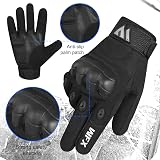WFX Full Finger Motorcycle Gloves Touchscreen Breathable Protective Black M view 4