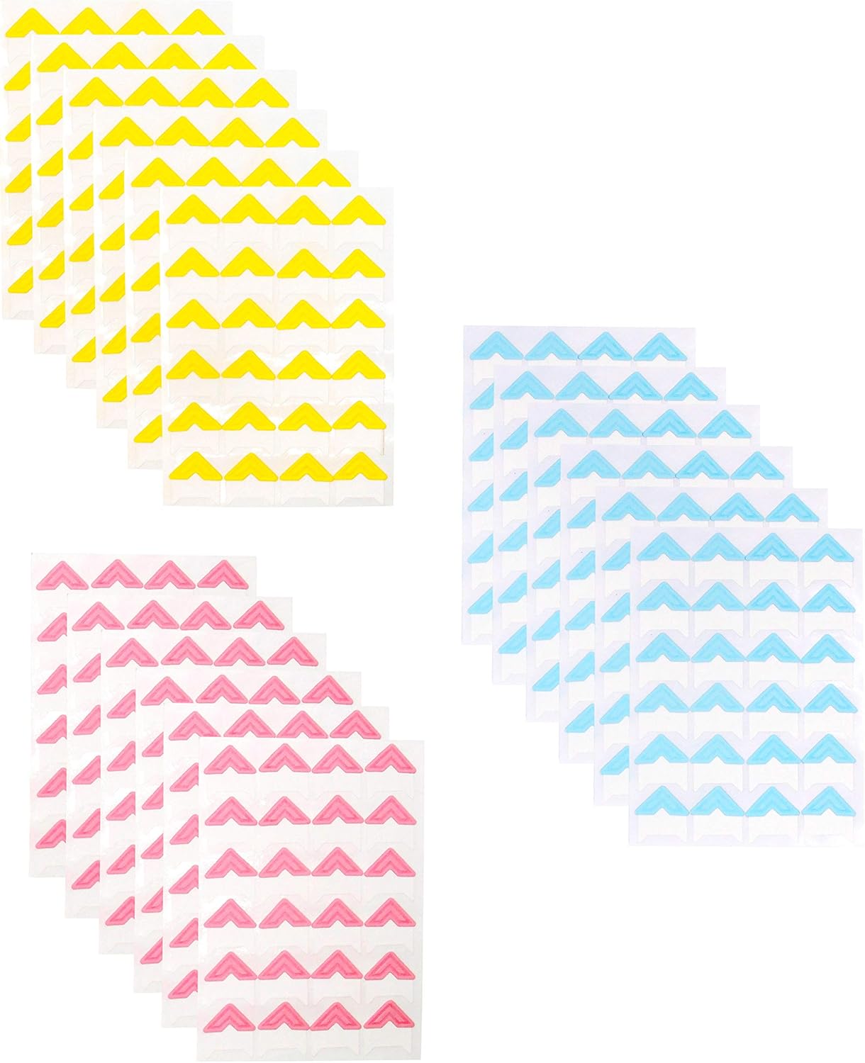 432 Pieces Photo Corners Stickers Self Adhesive Photo Mounting Corners18 Sheets for DIY Scrapbook Picture Album DIY Craft (White Bottom)