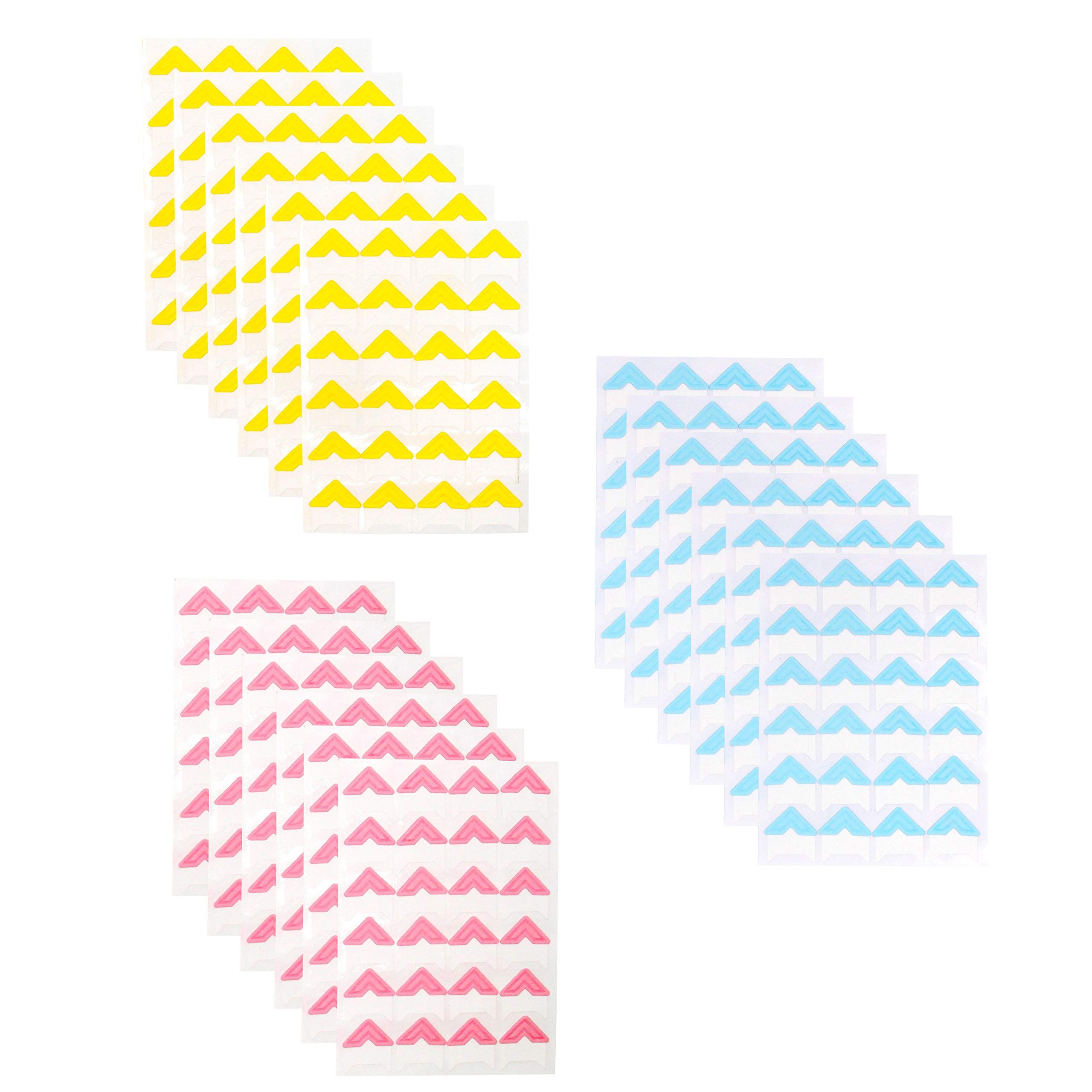 432 Pieces Photo Corners Stickers Self Adhesive Photo Mounting Corners18 Sheets for DIY Scrapbook, Picture Album DIY Craft (White Bottom)