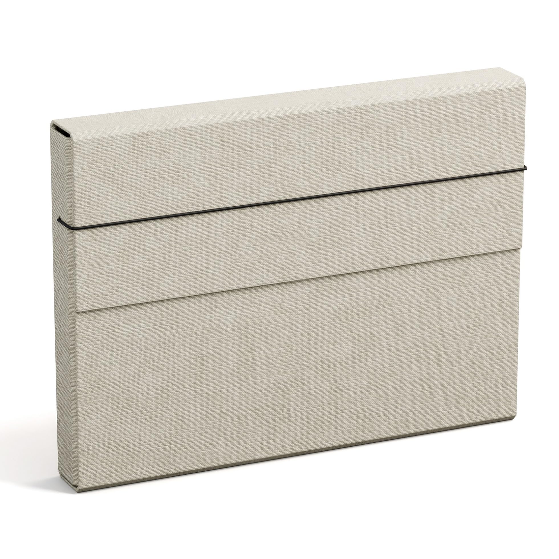 Bigso Box of Sweden A4 Folder with Elastic Strap - Fibreboard and Paper File Folder - Spacious Folder Organiser for Documents, Files, Letters etc. - Beige