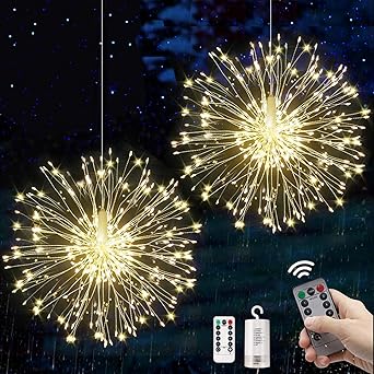 2 Stucke Feuerwerk Lichterketten Starburst Lichter 120 Led Kupferdraht Feuerwerk Lichter Lichterkette Mit Fernbedienung 8 Modi Der Lumineszenz Wasserdicht Fur Haus Garten 2pcs Amazon De Beleuchtung