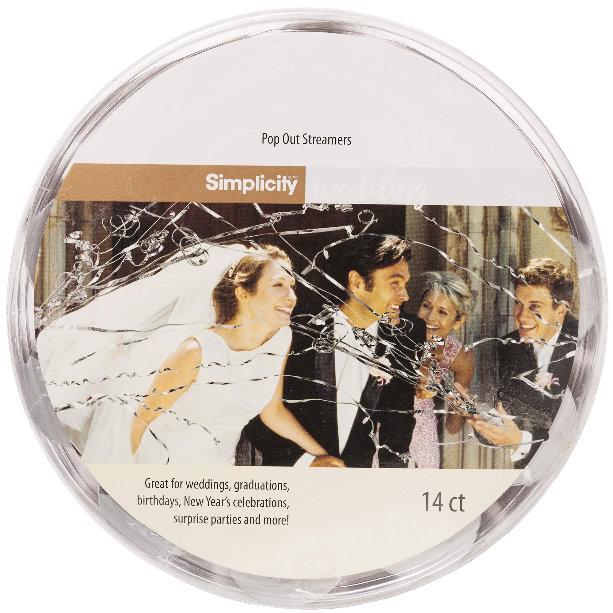 SimplicityPop Out Streamers Spring Loaded 14pc