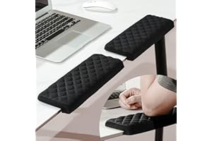 MEKASS L-Shaped Desk Elbow Pad for Desk, Memory Foam Elbow Support Padding with Non-Slip, 2-Piece Ergonomic Desk Edge Cushion, Wrist Comfort Support for Office Home (Diamond Black)