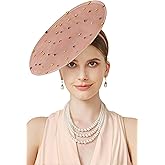 Clastere Fascinators Hats for Women - Tea Party Cocktail Fascinator Flat Kentucky Vintage Derby Hat with Colorful Rhinestones