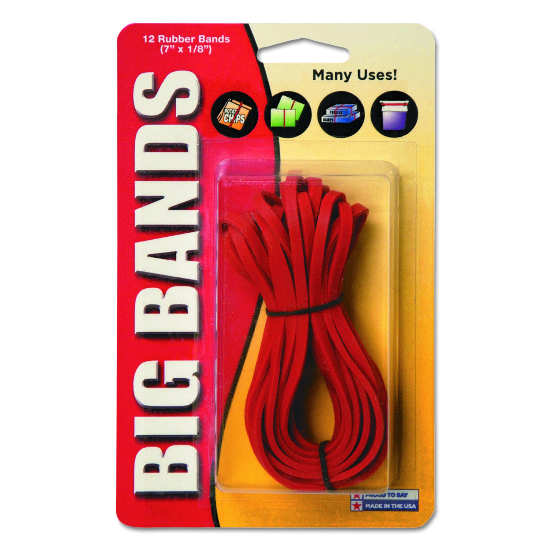 Alliance Rubber Big Rubber Bands 12 Pack 7-Inchx.13-Inch Red 00700
