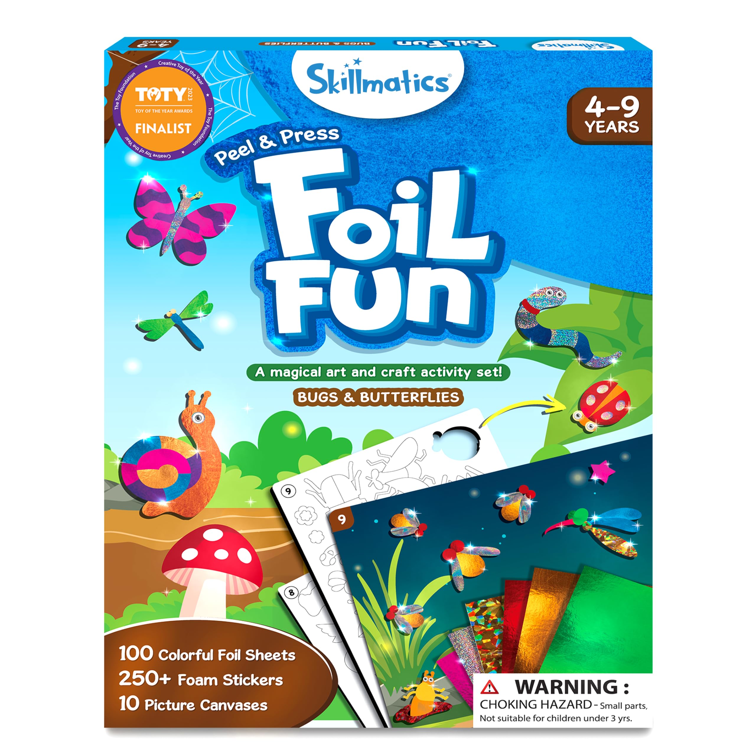 Skillmatics Foil Fun - Bugs & Butterflies, No Mess Art for Kids, Craft Kits & Supplies, DIY Creative Activity, Travel Toys, Gifts for Boys & Girls Ages 4, 5, 6, 7, 8, 9