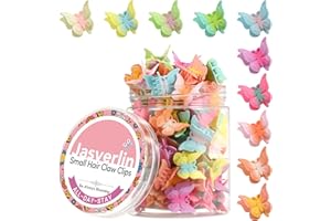 JASVERLIN Mini Butterfly Hair Clips for Girls, Cute Y2K Aesthetic Hair Accessories, Small Colorful Claw Clip for Kids Teen, T