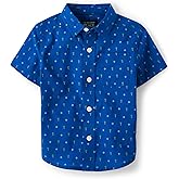 The Children's Place Boys and Toddler Poplin Short Sleeve Button Down Shirt