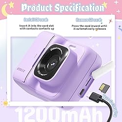 ETIKEZ Kids Camera, 1080P Instant Digital Print