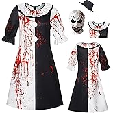 Terrifier Cosplay Red Set Jumpsuit Neck Mask Hat Toy Knife Terrifier Costume Terrifier Halloween