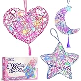 ZOOI Valentines Day Gifts for Kids, Gifts for Teen Girls Arts and Crafts for Kids Girls Ages 8-12, Kids Valentines Day Gift 3D String Art Kit, Light Up String Toys, Birthday Gift for Girls Ages 8-12