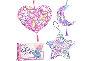ZOOI Stocking Stuffers Gifts for Teen Girls, Arts and Crafts for Kids Girls Ages 8-12, Christmas Crafts Gifts for Kids, 3D String Art Kit for Kid, Light Up String Toys, Birthday Gift for Girls Ages 8-12
