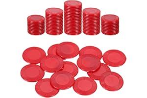 uxcell 100Pcs Plastic Poker Chips, 0.9 Inch Mini Bingo Chips Learning Counters Counting Counters Disks Markers Opaque Game To