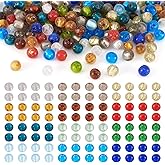 Craftdady 8mm Lampwork Glass Round Ball Spacer Beads 200Pcs Random Mixed Colors Handcrafted Hole: 2mm for Jewelry Making