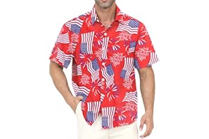 GAVLIUU Hawaiian Shirt for Men with Pocket - Button Down Wrinkle-Resistant for Beach, Pool Parties (S-4XL)