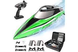 ALPHAREV Remote Control R308 - 32+ KPH Fast RC Boat for Adults & Kids With Portable Suitcase, 2.4Ghz Racing for Pool & Lake, Summer Water Toys, Birthday Gifts for Boys