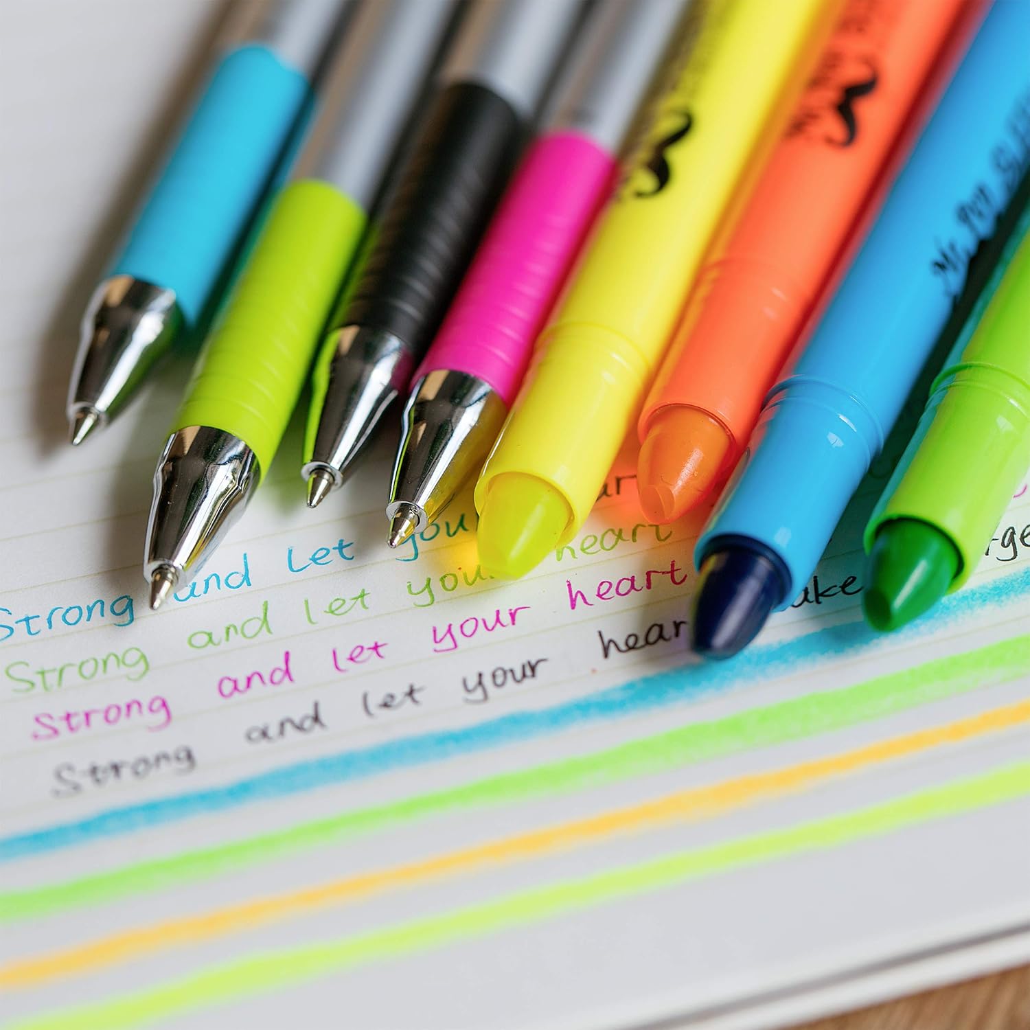 Mr. Pen- Bible Highlighters and Pens No Bleed, 8 Pack, Bible Journaling Kit, Bible Pens No Bleed Through, Gel Highlighters, Bible Markers No Bleed Through, Bible Study Kit, Christian Gifts : Office Products