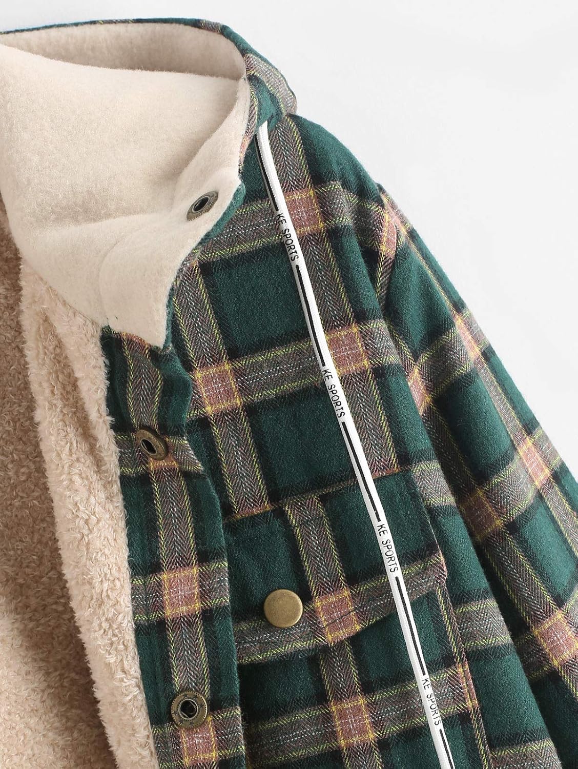 ZAFUL Men's Plaid Flannel Lined Hooded Jacket Long Sleeve Unisex Fuzzy Shirt Coat Tops at  Men’s Clothing store