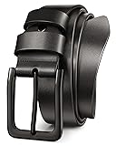 Papaanils Mens Black Dress Belt,Genuine Casual Mens