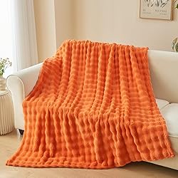 NEWCOSPLAY Fall King Blanket for Couch Orange Super
